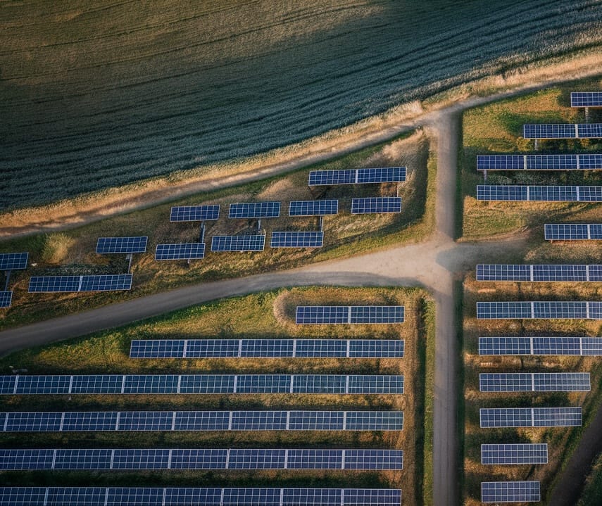 Vue de dessus du panneau solaire