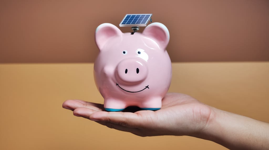 Image d'un cochon content grâce aux économies réalisés avec les panneaux solaire