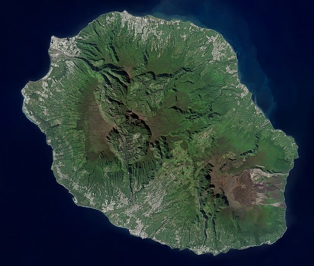 L'ile de la réunion, vue par sattelite