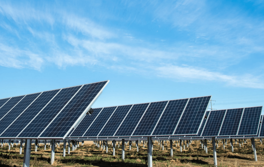 panneaux solaire sur un terrain