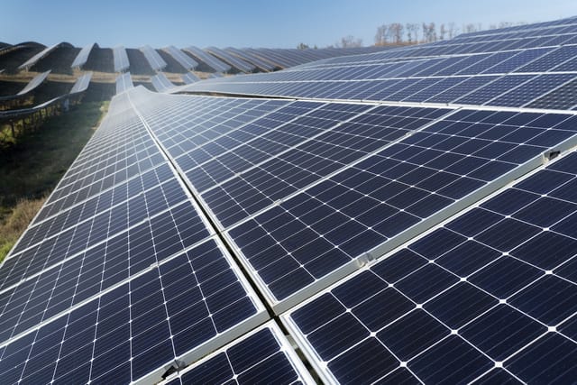 Panneaux solaires dans un champs